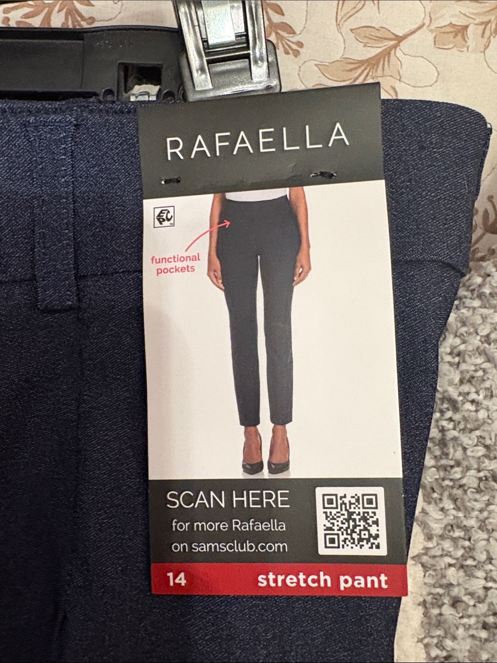 Rafaella Navy Ankle-Length Stretch Cropped Pants